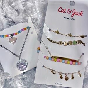 Cat & Jack Colorful Charm Bracelet and Necklace Set